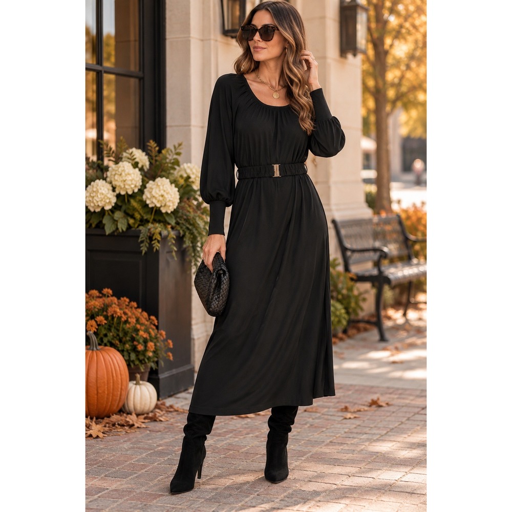 Tuckernuck Kendall Black Belted Maxi Dress (MSRP: $228) XS